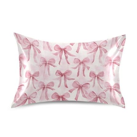 Ryvnso Satin Pillowcase Watercolor Bow Pillow Cases Standard Size 26x20in