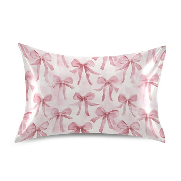 Ryvnso Satin Pillowcase Watercolor Bow Pillow Cases Standard Size 26x20in