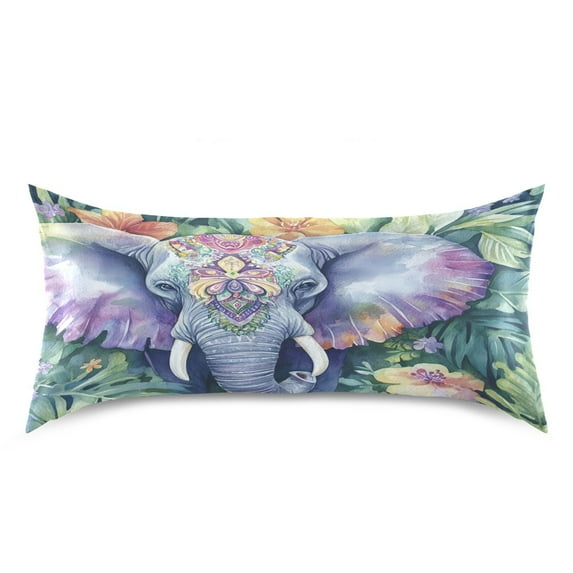 Ryvnso Satin Pillowcase Watercolor Elephant Pillow Cases Standard Size 40x20in