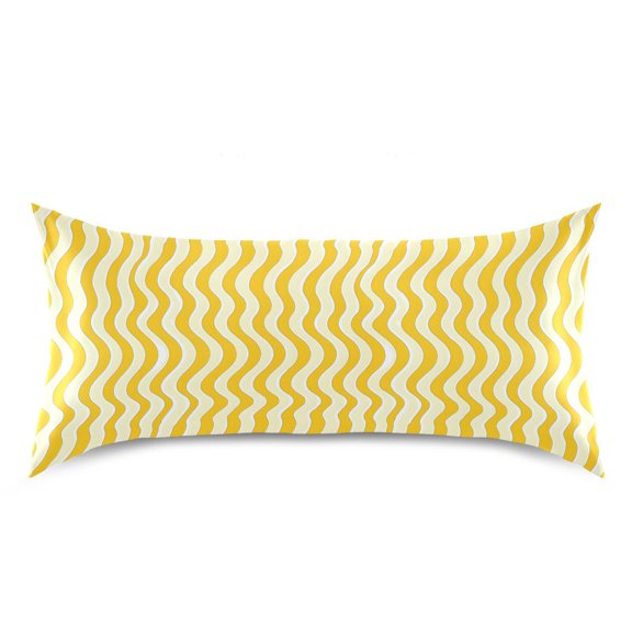 Ryvnso Satin Pillowcase Yellow Wavy Pillow Cases Standard Size 40x20in