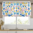 thumbnail image 1 of Ryvnso Sea Stars and Shells Curtains Sets Short Curtain Rod Pocket Half Window Cafe Farmhouse Tier 2 Panels 57"W x 24"L, 1 of 7