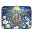 thumbnail image 1 of Ryvnso Sea Turtle Daisy Flower Dish Drying Mat for Kitchen Countertop 18x24 Large Dish Pad Drainer Rack Dish Sink Mats, 1 of 7