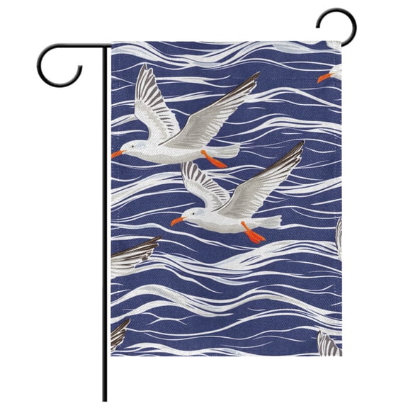 Ryvnso Seagull on Wave Garden Flag 12x18 Inch Double Sided Seasonal Yard Decoration