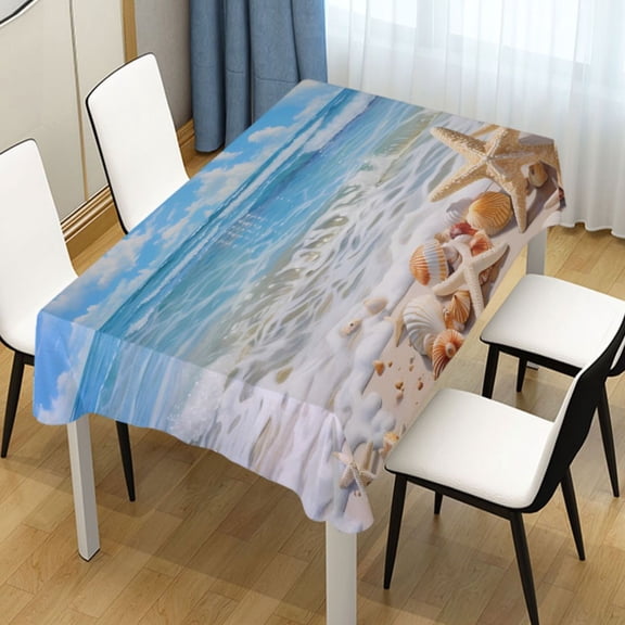Ryvnso Seastar Seashell on Beach Rectangle Table Cloth Tablecover Dinning Tablecloth 54"x54"