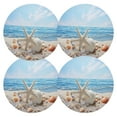thumbnail image 1 of Ryvnso Seastar and Shells on Beach Round Plate Mats Dining Table Placemat Set of 4 for Holiday Decoration, 1 of 7