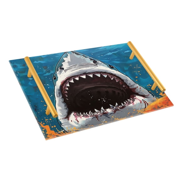 Ryvnso Shark Big Mouth Bathroom Tray Vanity Countertop Trays Acrylic Organizer