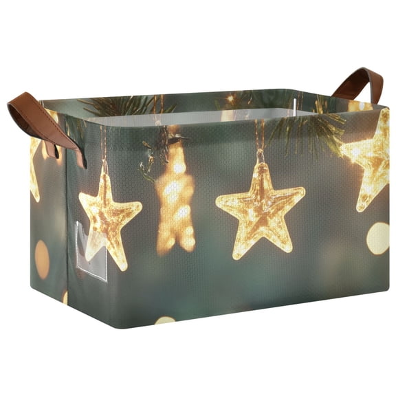 Ryvnso Shiney Star Storage Bins Large Basket Foldable Cube Toys Organizer with Handles 1 PC