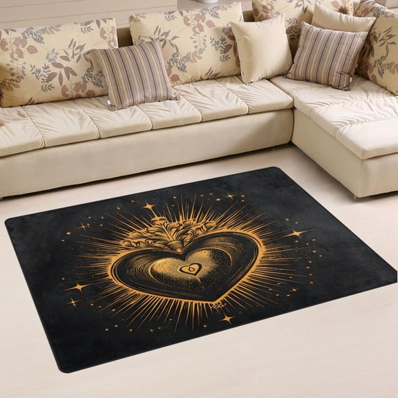 Ryvnso Shiny Heart Love Area Floor Mat Non-Slip Carpet Soft Rugs Doormats 31" x 20"