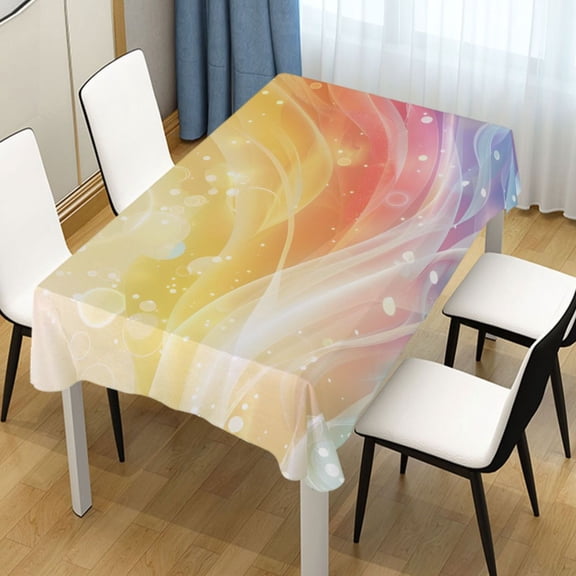 Ryvnso Shiny Rainbow Rectangle Table Cloth Tablecover Dinning Tablecloth 54"x72"