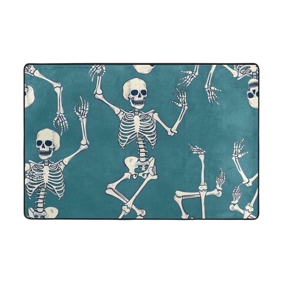Ryvnso Skeleton Dancing Area Floor Mats Large Nursery Rugs Non-Slip Carpets Doormat 36" x 24"