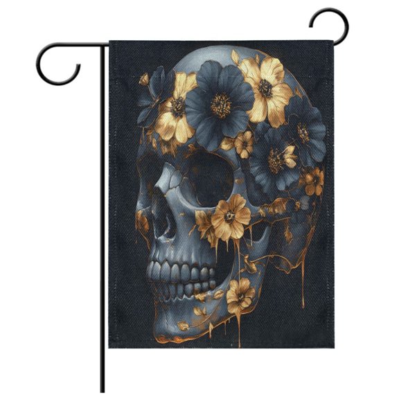 Ryvnso Skull Garden Flag 12x18 Inch Double Sided Seasonal Yard Decoration