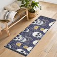 thumbnail image 1 of Ryvnso Skull Swirl Line Bedroom Runner Rug 2'x6' Hallway Area Carpet Non Slip Entryway Mat with Tassels, 1 of 8