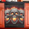thumbnail image 1 of Ryvnso Skull with Flame Dishwasher Magnetic Refrigerator Magnet Cover Kitchen Home Decorative 23"x26", 1 of 6
