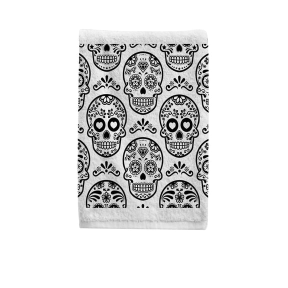 Ryvnso Skulls Skeletons Hand Towels for Bathroom Cotton Face Towel Decorative 15.5x29.5 inch