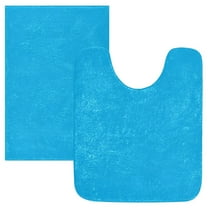 Ryvnso Sky Blue Bathroom Shaggy Rugs Toilet Mat Soft Contour Rug
