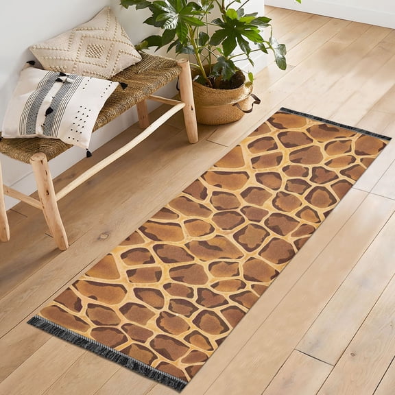 Ryvnso Snake Animal Skin Bedroom Runner Rug 2'x6' Hallway Area Carpet Non Slip Entryway Mat with Tassels