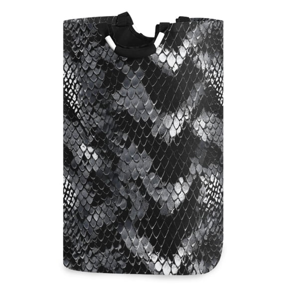 Ryvnso Snake Pattern-2 Pattern Large Storage Basket with Handles Collapsible Organizer Bin Laundry Hamper