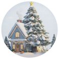 thumbnail image 1 of Ryvnso Snow Christmas Tree Round Plate Mats Dining Table Placemat 1 Piece for Holiday Decoration, 1 of 7