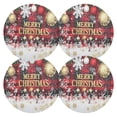 thumbnail image 1 of Ryvnso Snowflake Checkered Christmas Round Plate Mats Dining Table Placemat Set of 4 for Holiday Decoration, 1 of 7