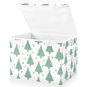 Ryvnso Snowflake Christmas Tree Storage Bins Lidded Foldable Organizer Containers Baskets Cube