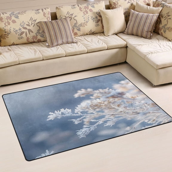 Ryvnso Snowflake in Winter Area Floor Mat Non-Slip Carpet Soft Rugs Doormats 31" x 20"