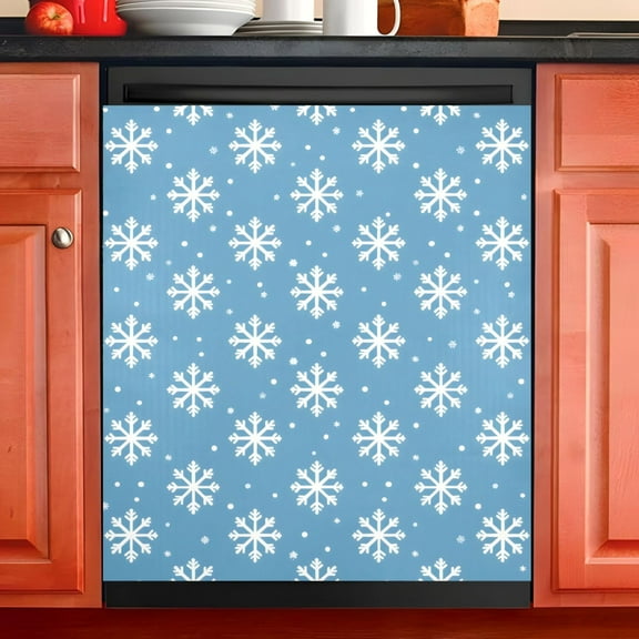 Ryvnso Snowflakes Print Dishwasher Magnetic Refrigerator Magnet Cover Kitchen Home Decorative 23"x26"