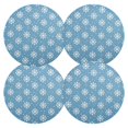 thumbnail image 1 of Ryvnso Snowflakes Print Round Plate Mats Dining Table Placemat Set of 4 for Holiday Decoration, 1 of 7