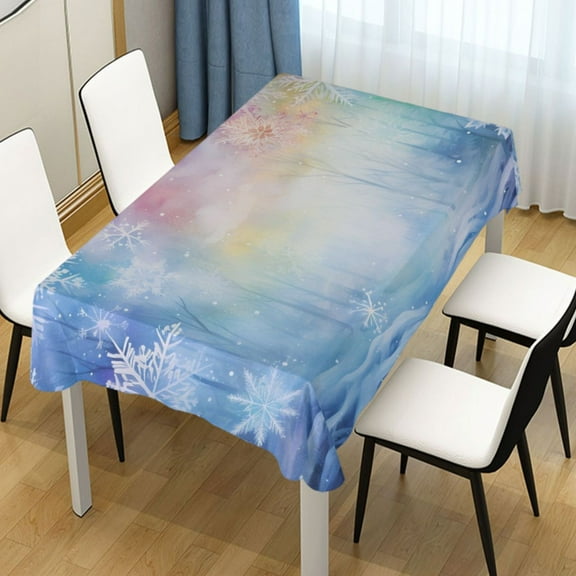 Ryvnso Snowflakes Winter Rectangle Table Cloth Tablecover Dinning Tablecloth 54"x54"