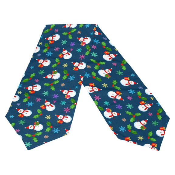 Ryvnso Snowman Berry Snowflakes Gift Table Runner Tablecloth Home Decoration 13 x 90 inches