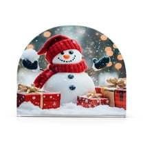 Ryvnso Snowman and Christmas Gifts Acrylic Napkin Holder Table Kitchen Paper Tissue Organization