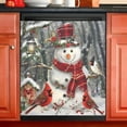 thumbnail image 1 of Ryvnso Snowman with Cardinals Christmas Dishwasher Magnetic Refrigerator Magnet Cover Kitchen Home Decorative 23"x26", 1 of 6