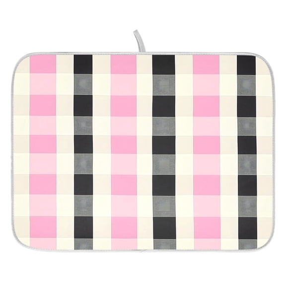 Ryvnso Soft Checkered Dish Drying Mat for Kitchen Countertop 18x24 Large Dish Pad Drainer Rack Dish Sink Mats
