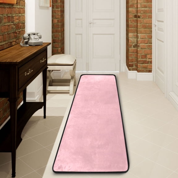 Ryvnso Solid Pink Hallway Runner Rugs Floor Carpet Non Slip Entryway Mat 2' x 6'