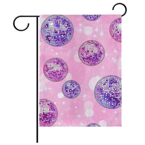 Ryvnso Sparkling Disco Balls Garden Flag 12x18 Inch Double Sided Seasonal Yard Decoration