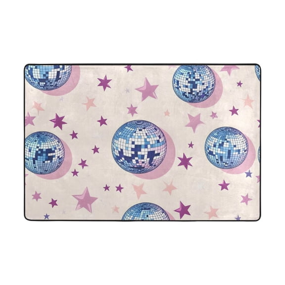 Ryvnso Sparkling Disco Balls-a2 Area Floor Mats Large Nursery Rugs Non-Slip Carpets Doormat 36" x 24"