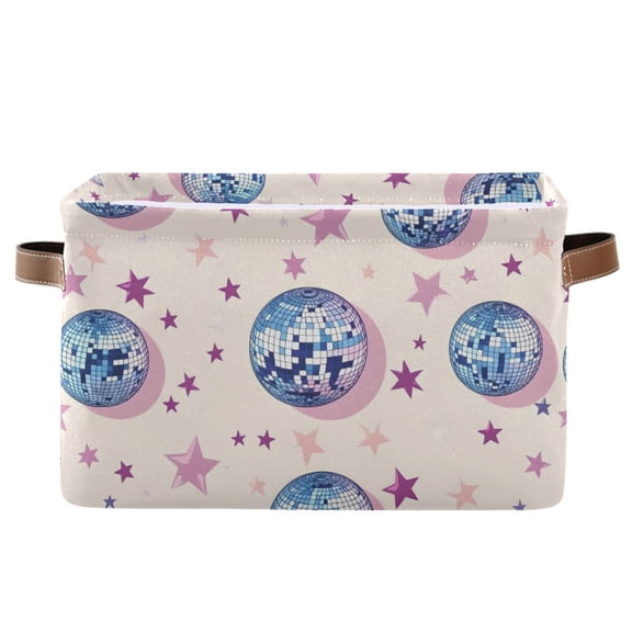 Ryvnso Sparkling Disco Balls-a2 Storage Basket Large Bin Foldable Boxes Toys Organizer 14.2x10.2x8.3in 1 PC