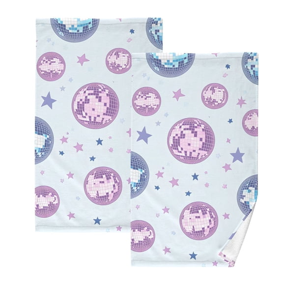 Ryvnso Sparkling Disco Balls-a3 Cotton Hand Towels Sets Face Towel 2 PCs Bathroom Decorative