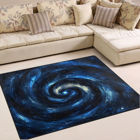 Ryvnso Spiral Starry Sky Area Rug Floor Mats Non-Slip Home Carpet 63 x 48 inch
