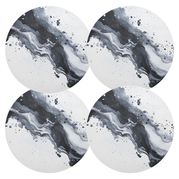 Ryvnso Splash Art Pattern Round Plate Mats Dining Table Placemat Set of 4 for Holiday Decoration