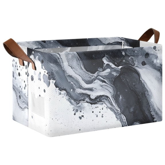 Ryvnso Splash Art Pattern Storage Bins Large Basket Foldable Cube Toys Organizer with Handles 1 PC