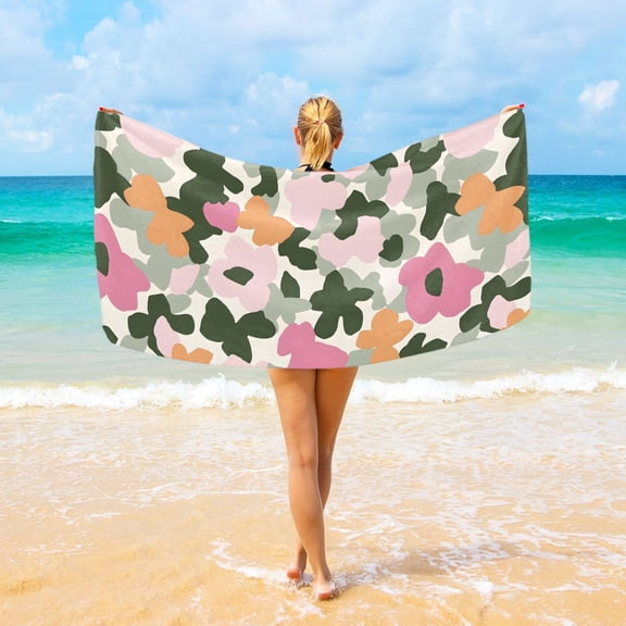 Ryvnso Spot Pattern Beach Towel Quick Dry Swimming Yoga Beach Towels Large Sand Free Microfiber Towel 31"W x 71"L