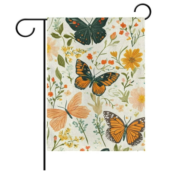 Ryvnso Spring Butterflies Floral-a10 Garden Flag 12x18 Inch Double Sided Seasonal Yard Decoration