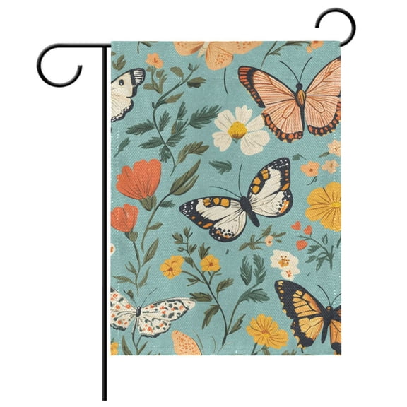Ryvnso Spring Butterflies Floral-a7 Pattern Garden Flag 12x18 Inch Double Sided Seasonal Yard Decoration