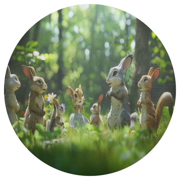 Ryvnso Squirrel in Forest Round Plate Mats Dining Table Placemat 1 Piece for Holiday Decoration