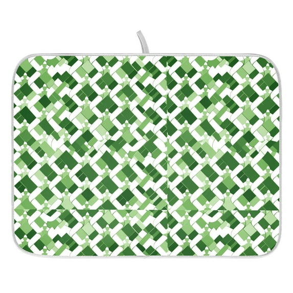 Ryvnso St Patrick Checkered Grid Dish Drying Mat for Kitchen Countertop 16x18 Small Dish Pad Drainer Rack Dish Sink Mats