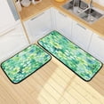 thumbnail image 1 of Ryvnso St Patrick Clover Flower Kitchen Rugs Set Non Slip Runner Mats for Dining Room, 1 of 7