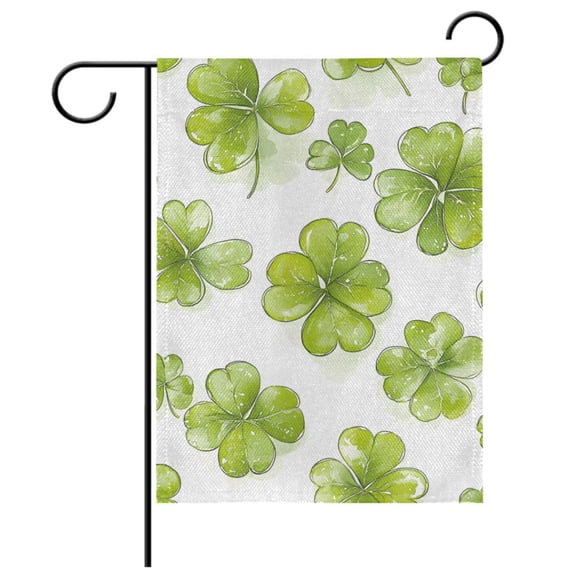 Ryvnso St. Patrick Clover Garden Flag 12x18 Inch Double Sided Seasonal Yard Decoration