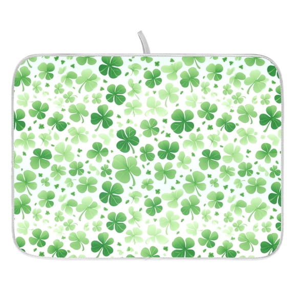 Ryvnso St Patrick Clover-a1 Dish Drying Mat for Kitchen Countertop 18x24 Large Dish Pad Drainer Rack Dish Sink Mats