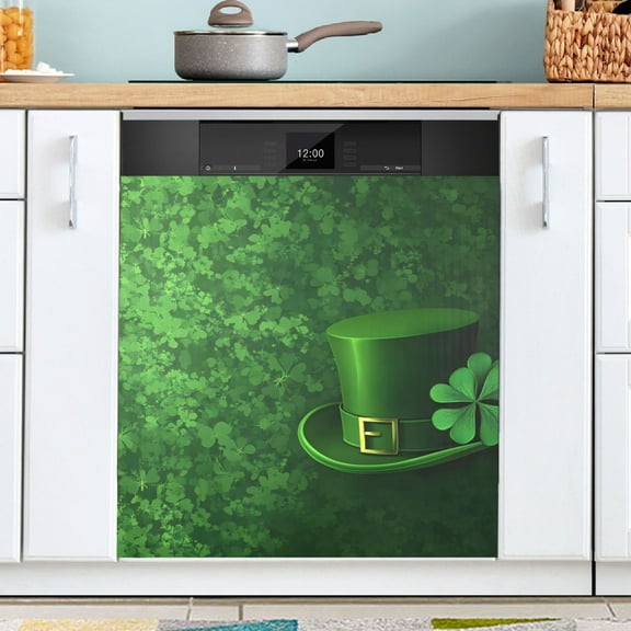 Ryvnso St Patrick Leaves Dishwasher Magnetic Refrigerator Magnet Cover Kitchen Home Decorative 23"x26"
