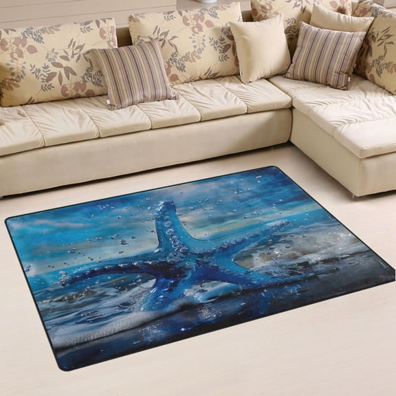 Ryvnso Star Fish on Beach Area Floor Mat Non-Slip Carpet Soft Rugs Doormats 60" x 39"